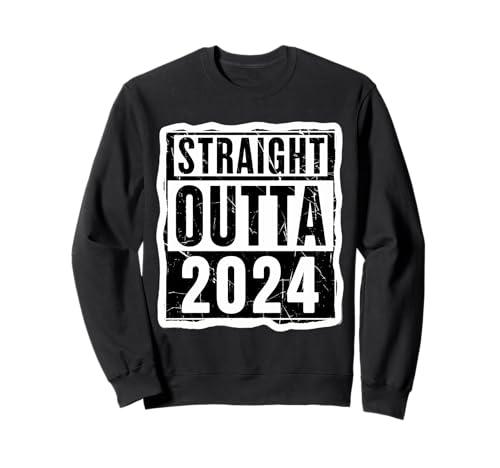 Straight Outta 2024 Geburtstag Damen Herren Distressed Funny Sweatshirt von Straight Outta 2024 Birthday Womens Mens Products