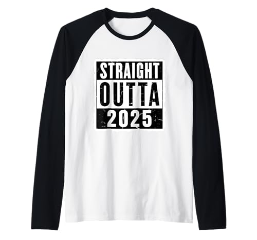 Straight Outta 2025 Geburtstag Damen Herren Distressed Funny Raglan von Straight Outta 2025 Birthday Womens Mens Products