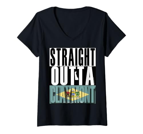 Damen Straight Outta Claymont von Merch Creation Studio T-Shirt mit V-Ausschnitt von Straight Outta Delaware by Merch Creation Studio