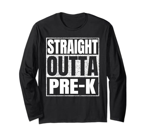 Straight Outta Pre-k Graduate Class Of 2025 Kinder Pre k Langarmshirt von Straight Outta Graduation Class of 2025 School Tee