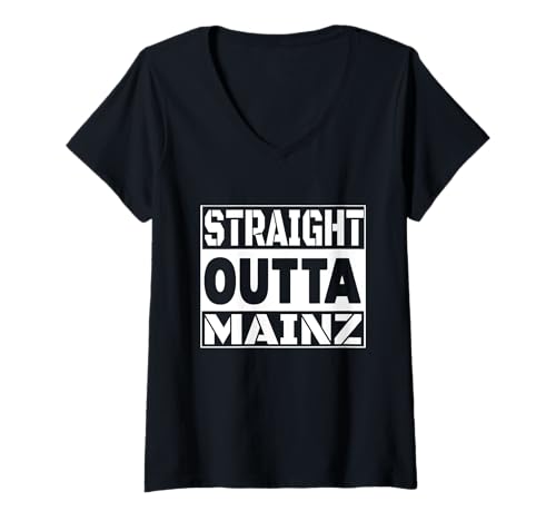 Damen Straight Outta Mainz Ultras Fan T-Shirt mit V-Ausschnitt Damen Straight Outta Mainz Ultras Fan T-Shirt mit V-Ausschnitt von Straight Outta Mainz Clothing
