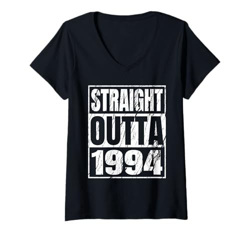 Damen Straight Outta 1994 Classic Years Birth of Birthday Vintage T-Shirt mit V-Ausschnitt von Straight Outta Vintage Birthday Retro Year Store