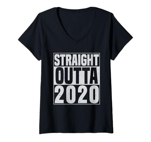 Damen Straight Outta 2020 Classic Years Vintage Birth of Birthday T-Shirt mit V-Ausschnitt von Straight Outta Vintage Birthday Retro Year Store