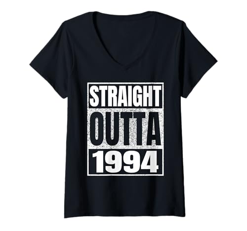 Damen Straight Outta 1994 Vintage 1994 Classic Birth of Birthday T-Shirt mit V-Ausschnitt von Straight Outta Vintage Birthday Retro Years Store