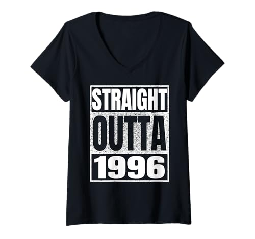 Damen Straight Outta 1996 Vintage 1996 Classic Birth of Birthday T-Shirt mit V-Ausschnitt von Straight Outta Vintage Birthday Retro Years Store