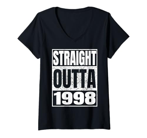 Damen Straight Outta 1998 Classic Year Birth of Birthday Vintage T-Shirt mit V-Ausschnitt von Straight Outta Vintage Birthday Retro Years Store