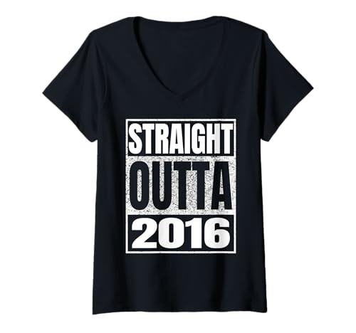 Damen Straight Outta 2016 Vintage 2016 Classic Birth of Birthday T-Shirt mit V-Ausschnitt von Straight Outta Vintage Birthday Retro Years Store