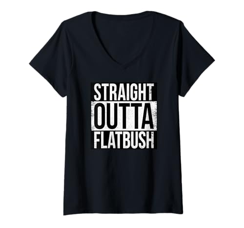 Damen Gerader Außenflachbauch T-Shirt mit V-Ausschnitt von Straight Outta Words