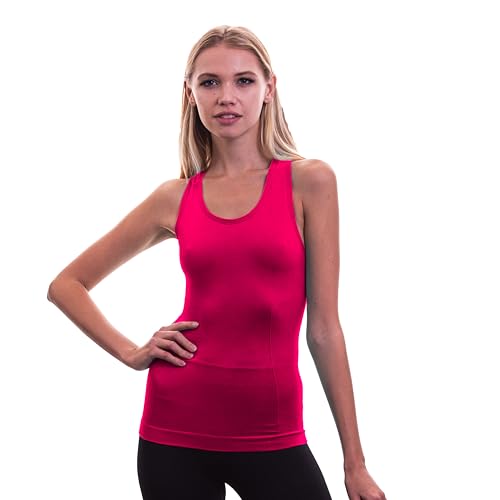Strammer Max Racerback Compression Tanktop« | Damen | Shapewear | atmungsaktiv | Kompressions-Top | unterstützt die Haltung (DE/NL/SE/PL, Alphanumerisch, S, Regular, Regular, Pink) von Strammer Max - Men's Shapewear
