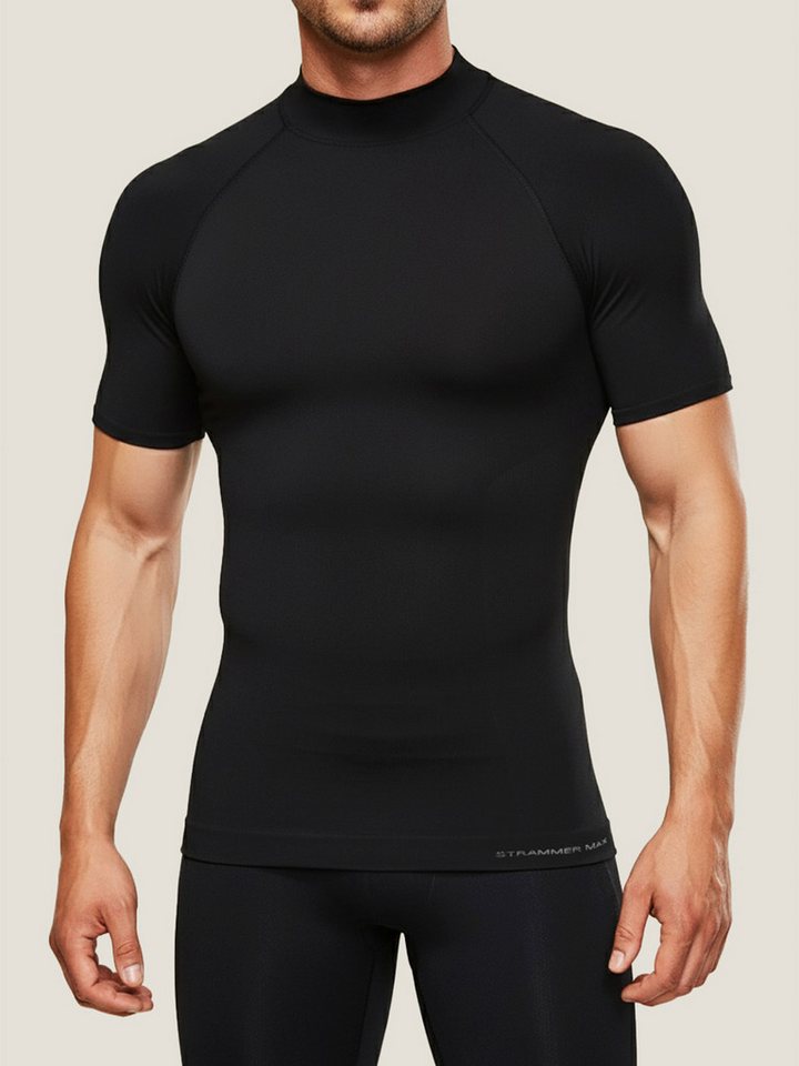 Strammer Max Performance® Kompressionsshirt Premium Funktionsshirt mit Kompressionseffekt Hoher Kragen, unterstützt die Haltung von Strammer Max Performance®
