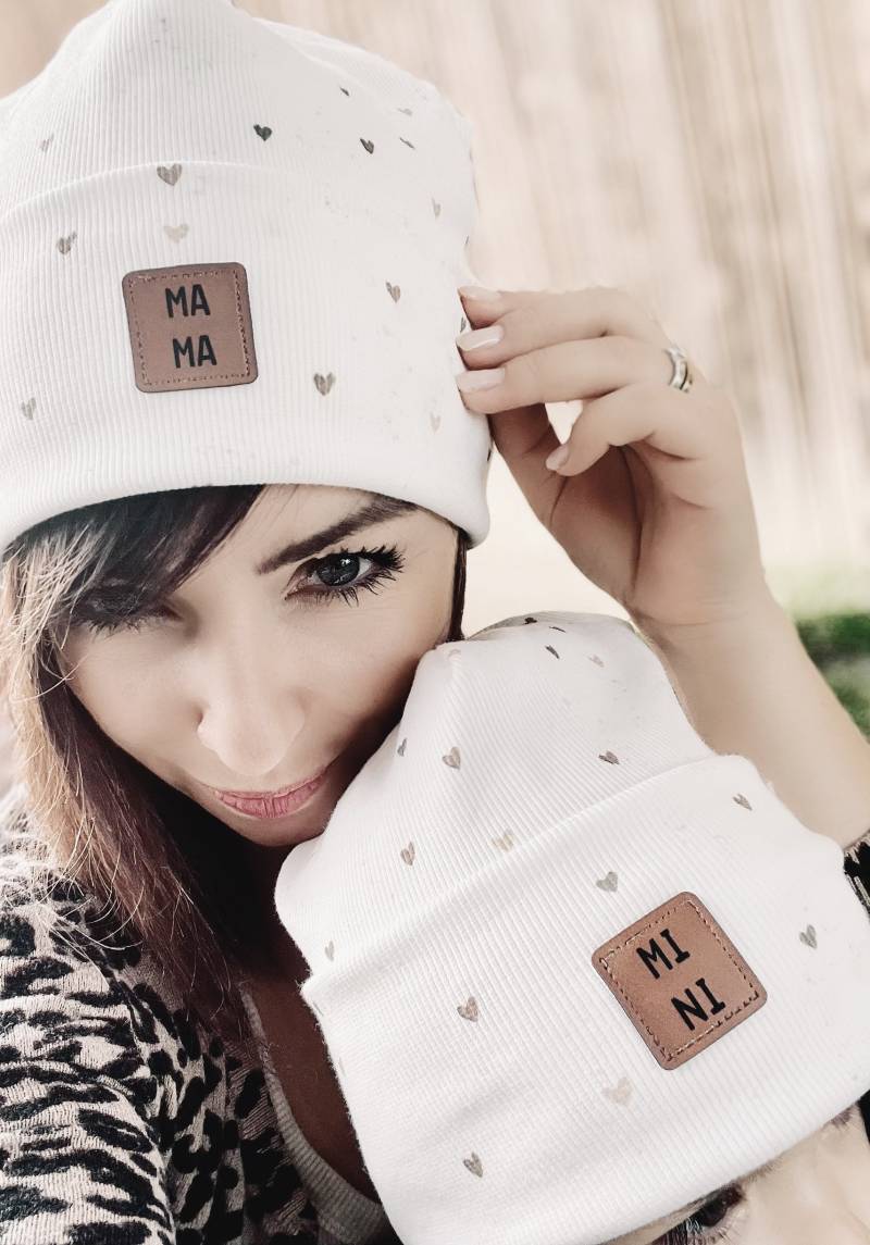 Partnerlook | Süße Hipster-Mütze Für Erwachsene, Mädchen Und Jungen Mama Mini Geschenk Zum Geburtstag, Familie von Strampelkind