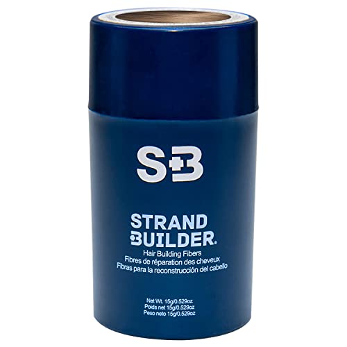 Strand Builder Haarfasern für dünner werdendes Haar und Haarausfall, natürliche Keratin-Haaraufbau-Fasern, nicht nachweisbarer Haarverdichter für Männer oder Frauen, 15 g (Hellbraun) von Strand Builder
