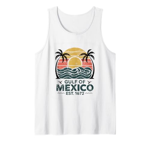 Retro Vintage Strand Golf Von Mexiko Lustige Herren Damen Tank Top von Strand Golf Golf Von Mexiko Retro Vintage Vibe