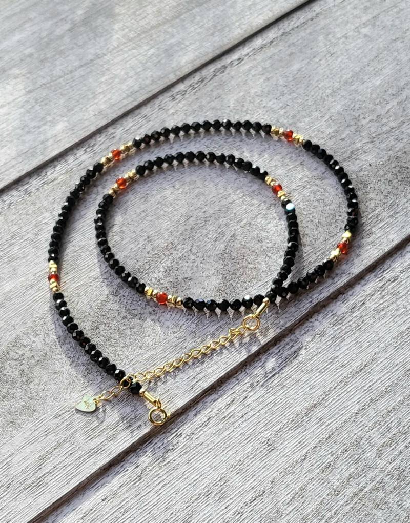 Spinellkette Karneol - 925Er Sterling Silber 18Kt. Vergoldete Elemente Geschenk Hochzeit von Strand7