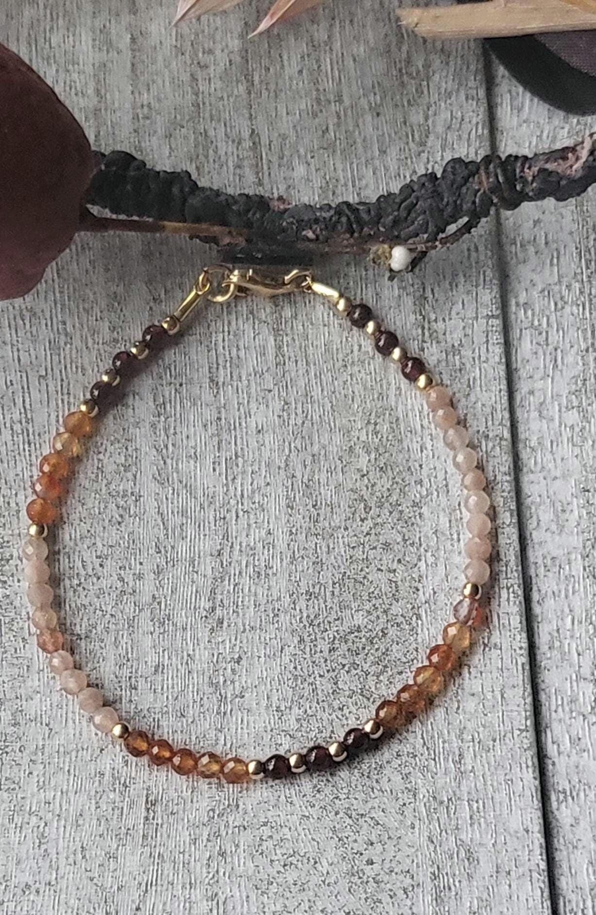 Zartes Granat- Karneol - Sonnenstein Armband Geschenk Gemstones Verg 925Er Silber Elementen- Elegant Zartes Granat- Karneol - Sonnenstein Armband Geschenk Gemstones Verg 925Er Silber Elementen- Elegant von Strand7