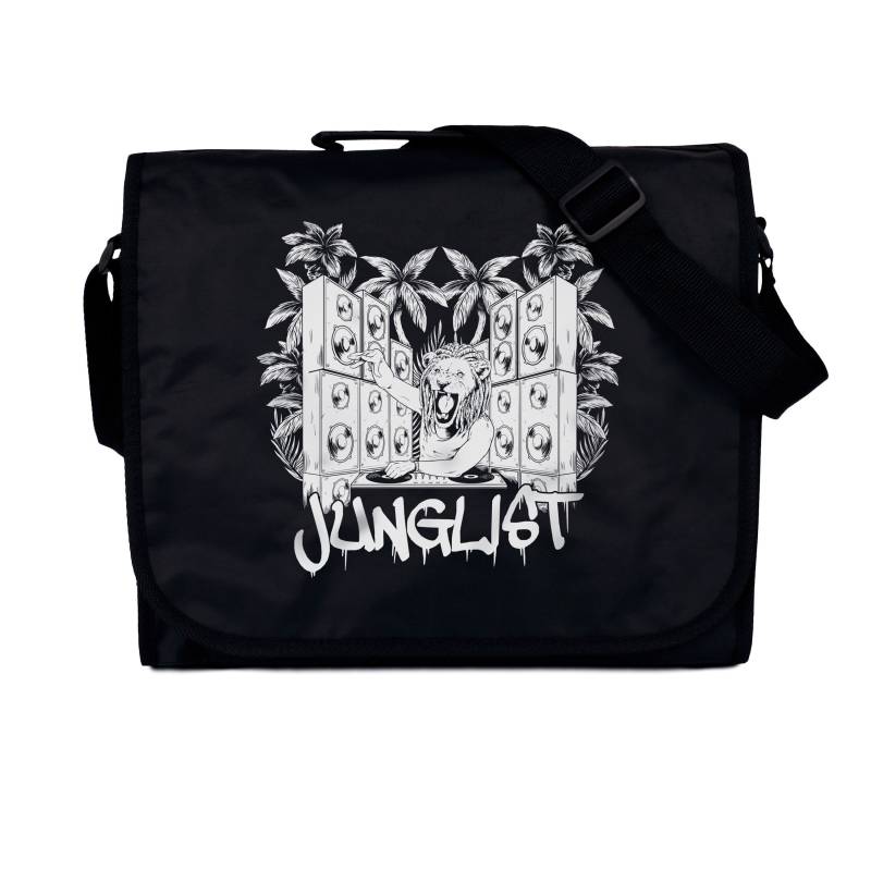 Junglist Lion Dj Plattentasche Massive Trommel Und Bass Neurofunk & Lp Vinyl Amen Dnb Rave Cords Platten Cross Body Herren Damen Messenger von StrandClothing