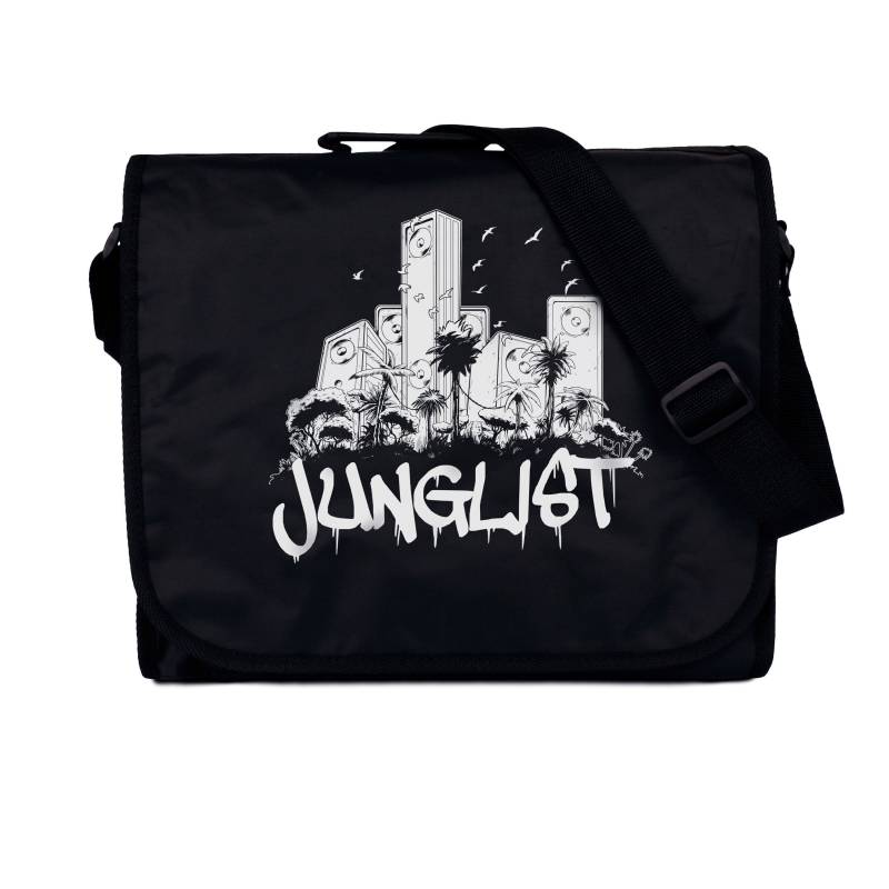 Junglist Sound System Plattentasche Massive Trommel Und Bass Neurofunk Lp Vinyl Amen Break Dnb Rave Platten Dj Herren Damen Messenger Umhängetasche von StrandClothing
