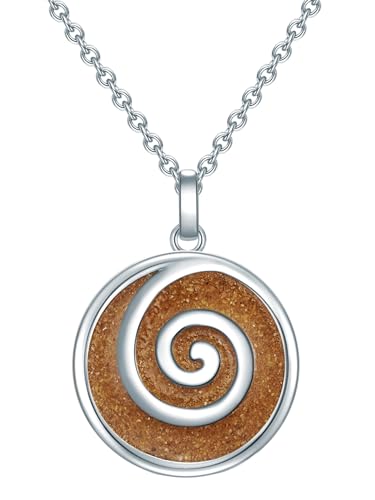 Strandglück Damen Kette 925/- Sterling Silber rhodiniert Sand braun Spirale Silberhalskette Strandglück Damen Kette 925/- Sterling Silber rhodiniert Sand braun Spirale Silberhalskette von Strandglück