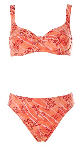 Strandladen Damen Bügel Bikini Hawaii Print Orange 40 Cup B von Strandladen