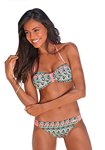 Strandladen Venice Beach Damen Bandeau Bikini (Mint-Lobster, 38C/D) von Strandladen