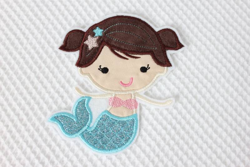 Aufnäher Meerjungfrau Mit Glitzer von Strandwolke