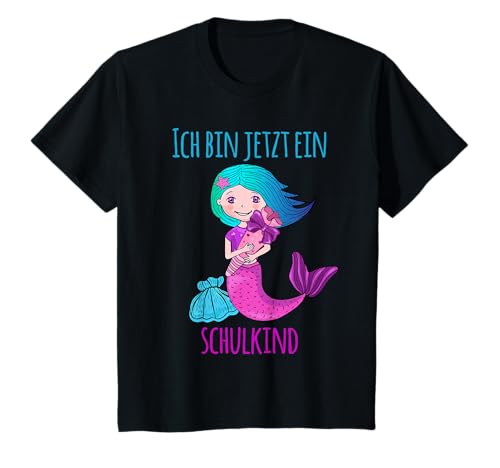 Einschulung Mädchen - Meerjungfrau "Jetzt ein Schuldkind" T-Shirt von Chibi Lines