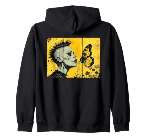 Punkrock Mädchen beobachtet Schmetterling Kapuzenjacke Punkrock Mädchen beobachtet Schmetterling Kapuzenjacke von Strange Punkrock love