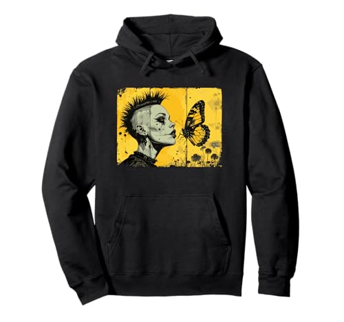 Punkrock Mädchen beobachtet Schmetterling Pullover Hoodie Punkrock Mädchen beobachtet Schmetterling Pullover Hoodie von Strange Punkrock love