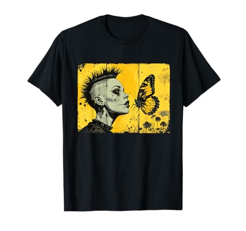 Punkrock Mädchen beobachtet Schmetterling T-Shirt Punkrock Mädchen beobachtet Schmetterling T-Shirt von Strange Punkrock love