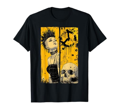 Punkrock Mädchen und Schädel T-Shirt Punkrock Mädchen und Schädel T-Shirt von Strange Punkrock love