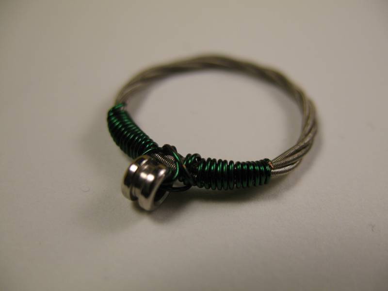 Gitarre String Ring, Recycling Grün Silber Größe 7, Benutzerdefinierte Größen, Herren Womens Upcycled, Musiker Geschenk von StrangeKage