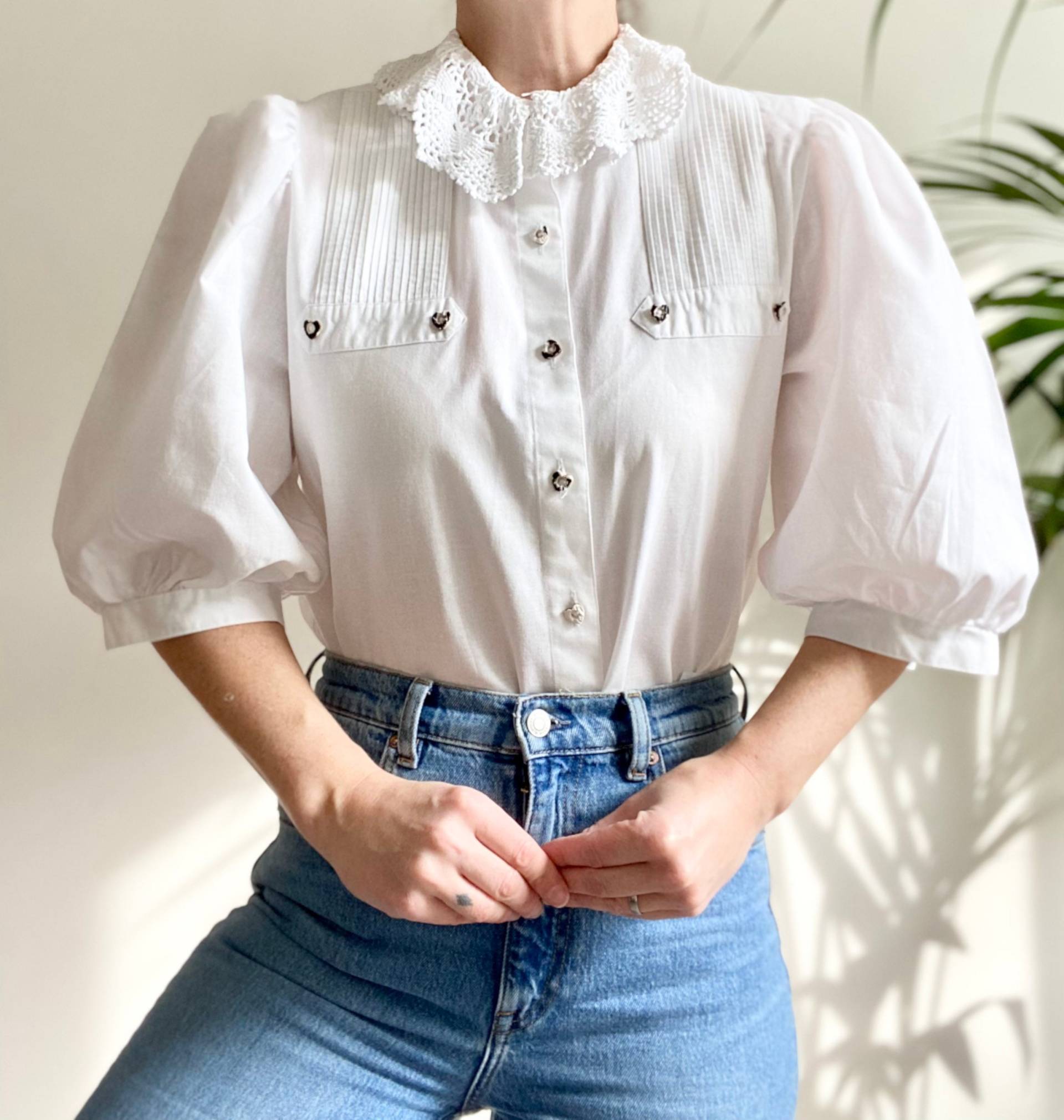 Vintage Prairie Cotton Herz Folk Rüschen Cottage Kern Bluse Vintage Prairie Cotton Herz Folk Rüschen Cottage Kern Bluse von StrangeMoonVintageDE