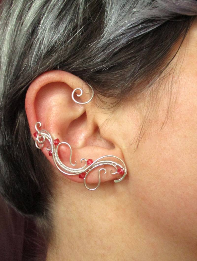 Ein Paar Ohrmanschetten Nach Dem Leuchten - Draht Gewickelt Elfen Ohrringe Ohrkriecher Ohrmanschette Ohne Piercing Einarmige von StrangeThingJewelry