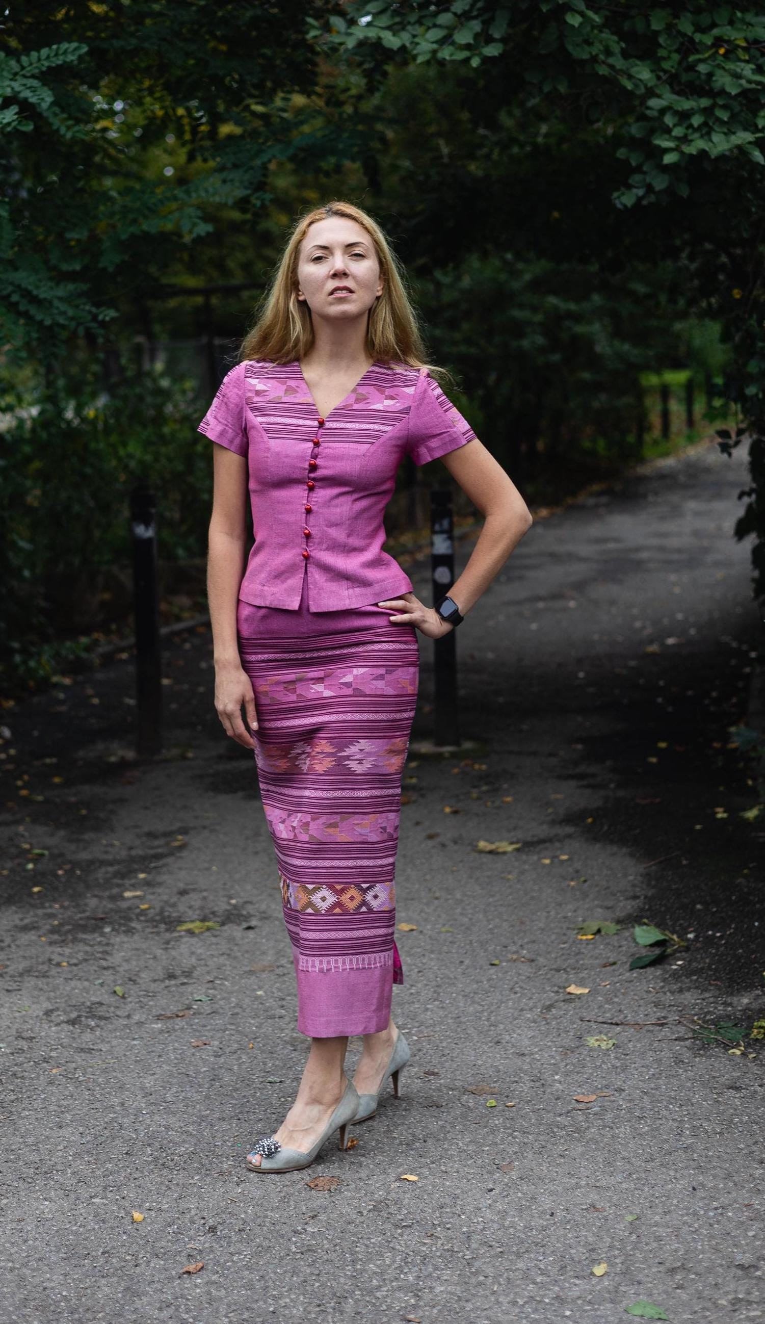 Vintage Rosa Anzug Mit Muster von StrangeThingsShop