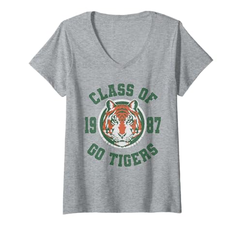 Damen Stranger Things Class of 1987 T-Shirt mit V-Ausschnitt von Stranger Things
