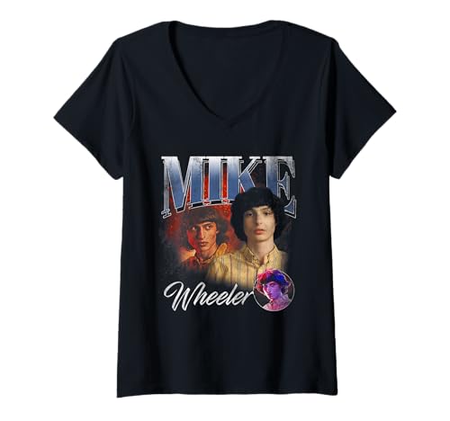 Damen Stranger Things Mike Homage T-Shirt mit V-Ausschnitt von Stranger Things