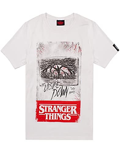 Fremde Dinge T-Shirt Herren auf den Kopf gestellt Erwachsene White L von Stranger Things