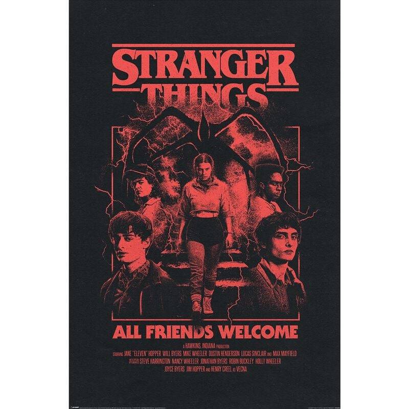Stranger Things All Friends Welcome Poster multicolor von Stranger Things