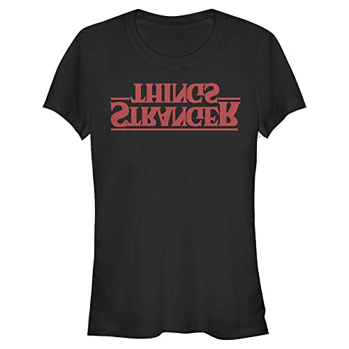 Stranger Things Damen Stranger Upside Down Logo Short Sleeve T-shirt, Schwarz, XXL von Stranger Things