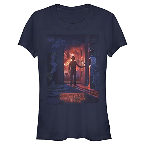 Stranger Things Damen Will Open Door Poster Short Sleeve T-shirt, Navy Blue, L von Stranger Things