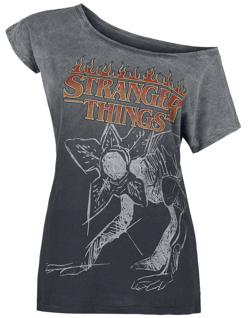 Stranger Things - Fire Logo - T-Shirt - grau - EMP Exklusiv! von Stranger Things