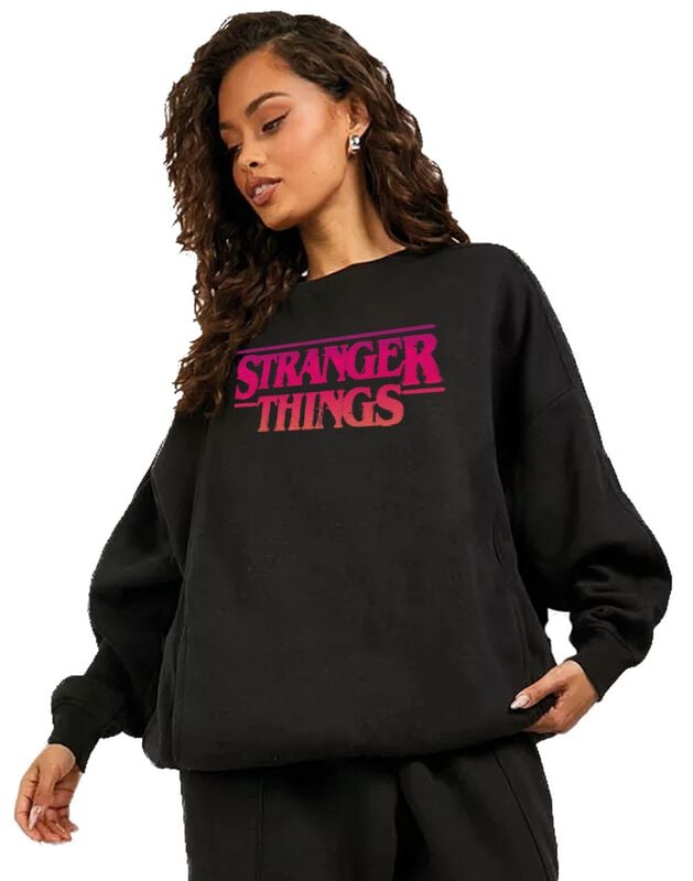 Stranger Things Gradiant Logo Kapuzenpullover schwarz in L von Stranger Things
