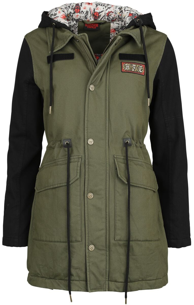 Stranger Things Hellfire Club Parka grün schwarz in L von Stranger Things