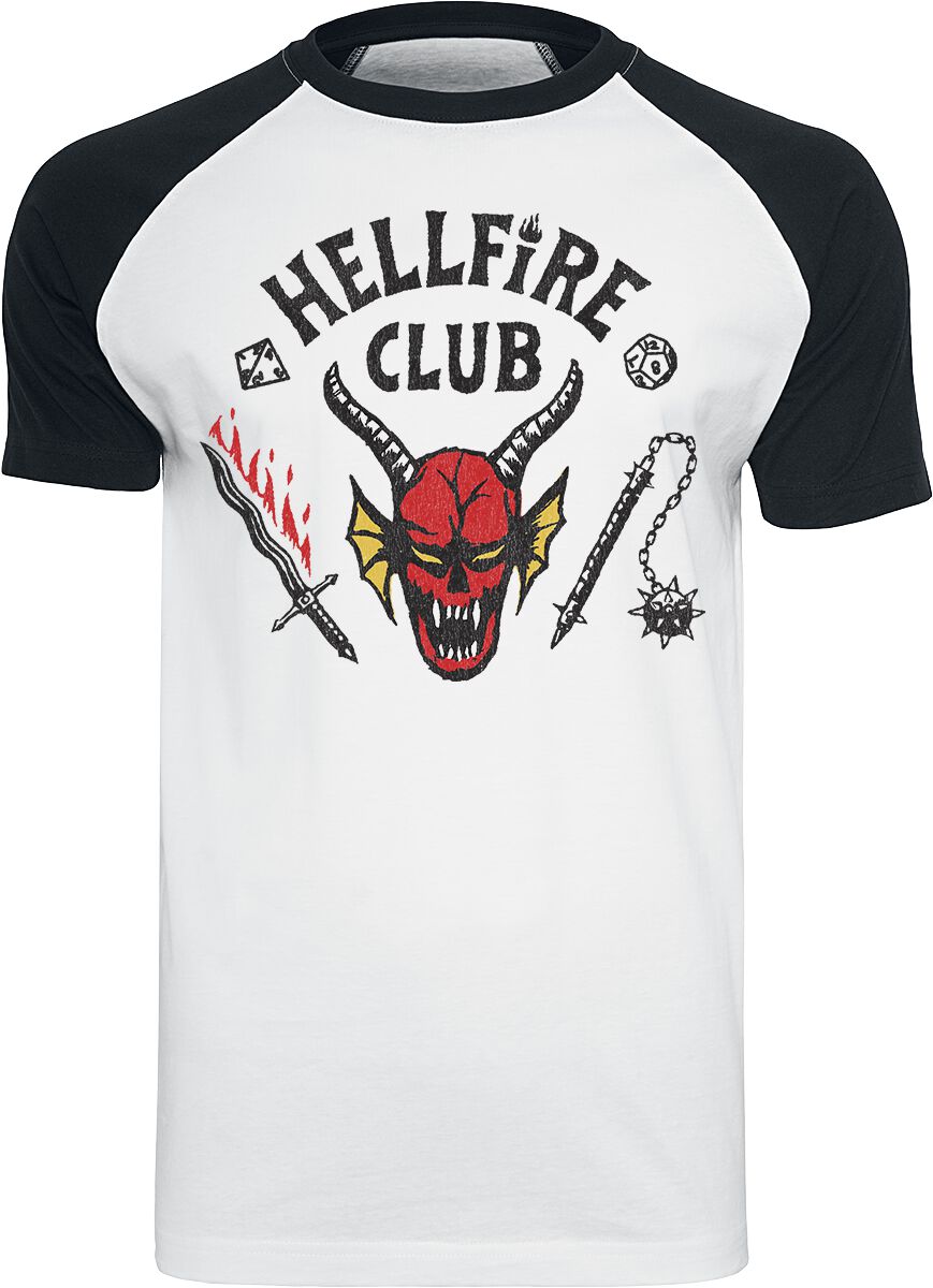 Stranger Things Hellfire Club T-Shirt weiß schwarz in M von Stranger Things