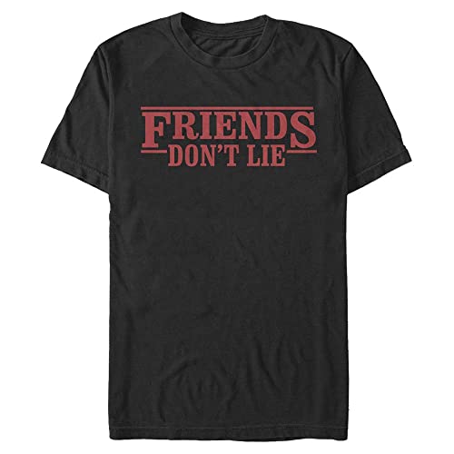 Stranger Things Herren Friends Dont Lie Short Sleeve T-shirt, Schwarz, XL von Stranger Things