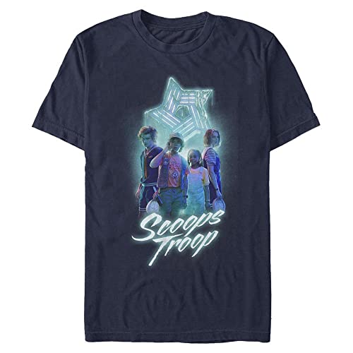 Stranger Things Herren Scoops Troop Short Sleeve T-shirt, Marineblau, XL von Stranger Things