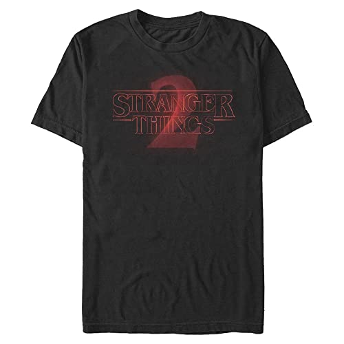 Stranger Things Herren Stranger Two Neon Logo Short Sleeve T-shirt, Schwarz, L von Stranger Things