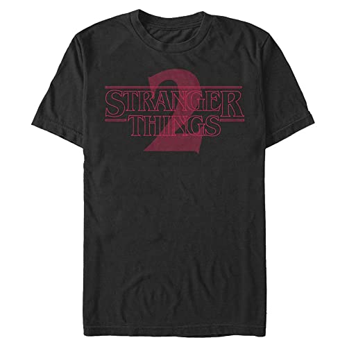 Stranger Things Herren Stranger Two Opacity Logo Short Sleeve T-shirt, Schwarz, XXL von Stranger Things