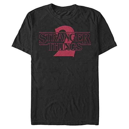 Stranger Things Herren Stranger Two Solid Logo Short Sleeve T-shirt, Schwarz, L von Stranger Things