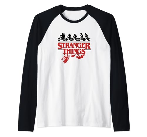 Stranger Things Kids Riding Bikes Hunted By Monsters Raglan von Stranger Things